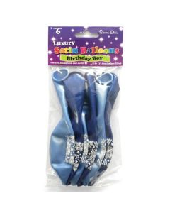 Blue Birthday Boy Latex Balloons Pk6 Simon Elvin