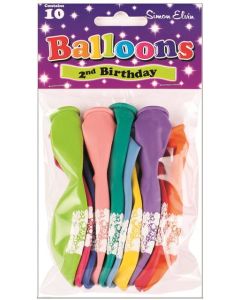 11" Age 2 Assorted Colours Latex 10pk Simon Elvin