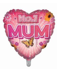 18"  No.1 Mum Heart Foil Balloon Sensations