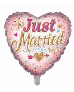 18"  Just Married Heart Foil Balloon Sensations