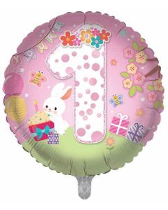 18"  Age 1 Female  Round Foil Balloon Sensations