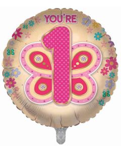 18"  Age 1 Female Round Foil Balloon Sensations