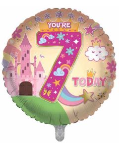 18"  Age 7 Female Round Foil Balloon Sensations
