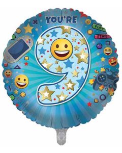 18"  Age 9 Male Round Foil Balloon Sensations