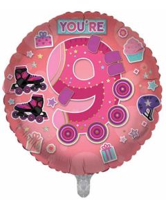 18"  Age 9 Female Round Foil Balloon Sensations