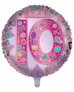 18"  Age 10 Female Round Foil Balloon Sensations