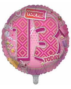 18"  Age 13 Female Round Foil Balloon Sensations