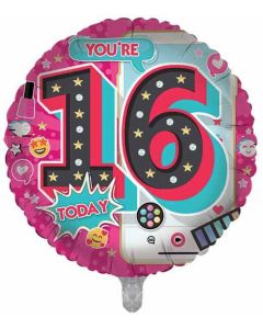 18"  Age 16 Female Round Foil Balloon Sensations