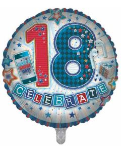 18"  Age 18 Male Round Foil Balloon Sensations