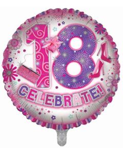 18"  Age 18 Female Round Foil Balloon Sensations