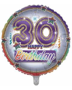 18"  Age 30 Generic Round Foil Balloon Sensations