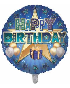 18"  Open Male Birthday Round Foil Balloon Sensations