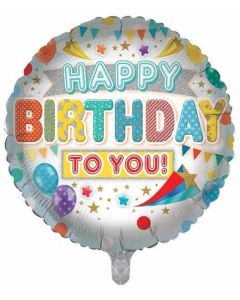 18"  Open Generic Juvenile Birthday Round Foil Balloon Sensations