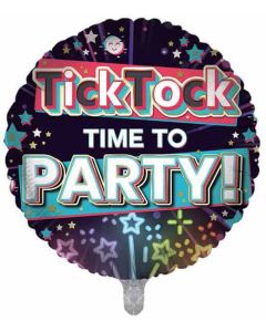 18"  Open Generic TickTock Party Round Foil Balloon Sensations