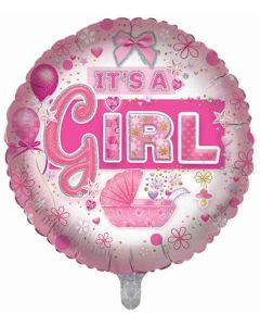 18"  Baby Girl Round Foil Balloon Sensations