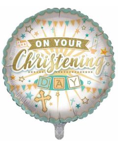 18"  Christening Generic Round Foil Balloon Sensations