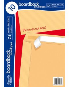 10 Boardback Peel & Seal Manilla Envelopes C4 324mm x 229mm