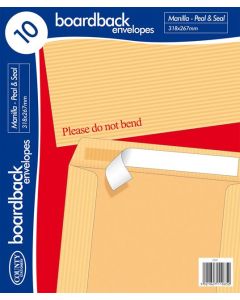 10 Boardback Peel & Seal Manilla Envelopes 318mm x 267mm