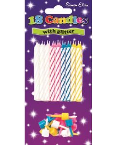 PACK 18 SPIRAL CANDLES & HOLDERS ASSORTED - CDS954/1