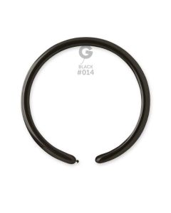 1"/2.5cm Black Latex Modelling Balloons Pk100  #014 Gemar
