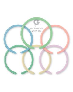 1" Pk100 Modelling Balloons Macaron Ass. - D2.MAC.100