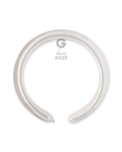 2"/5cm Metallic White Latex Modelling Balloons Pk50  #029 Gemar