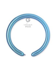 2"/5cm Metallic Lightblue Latex Modelling Balloons Pk100  #035 Gemar