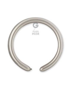 2" Pk100  Modelling Balloons Metallic Silver #038 - D4.038.100