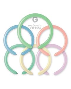 2" Pk100  Modelling Balloons Macaron Ass. - D4.MAC.100