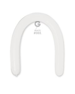 3"/8cm White Latex Modelling Balloons Pk50  #001 Gemar