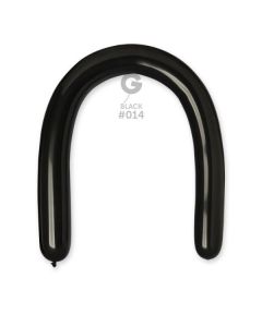 3"/8cm Black Latex Modelling Balloons Pk50  #014 Gemar