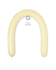 3"/8cm Ivory Latex Modelling Balloons Pk50  #059 Gemar