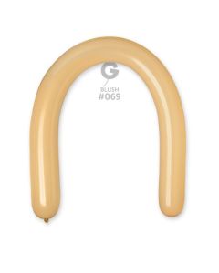 3"/8cm Blush Latex Modelling Balloons Pk50  #069 Gemar