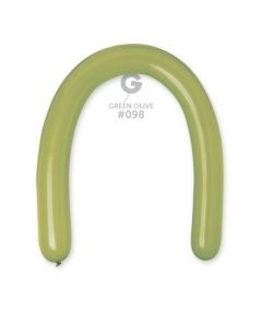 3"/8cm Green Olive Latex Modelling Balloons Pk50  #098 Gemar