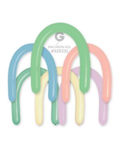 3"/8cm Macaron Assorted Latex Modelling Balloons Pk50 Gemar