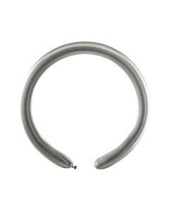 2"/5cm Shiny Silver Latex Modelling Balloons Pk50 #089 Gemar