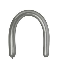 3"/8cm Shiny Silver Latex Modelling Balloons Pk50 #089 Gemar