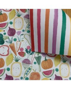 Friendly Fruits Double Sided Deluxe Flat Wrap 25 Sheets (Partisan)