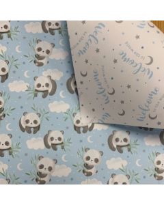 Little Milo Double Sided Deluxe Flat Wrap 25 Sheets Blue (Partisan)