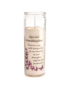 Special Granddaughter Glass Memorial Candle 6.3 x 18cm David Fischhoff