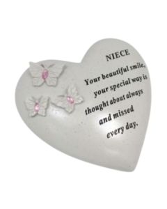 Niece Butterfly Heart With Pink Gems