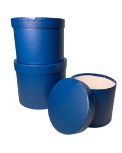 SET OF 3 HAT BOX DARK BLUE - EVRBX-DKBLUE