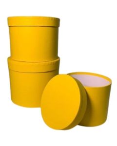Set of 3 Hat Boxes Yellow Tulip