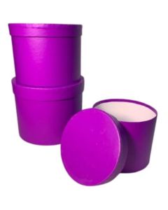 Set of 3 Hat Boxes Purple Tulip