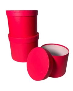 SET OF 3 HAT BOX DARK PINK - EVRBX-9DKPINK