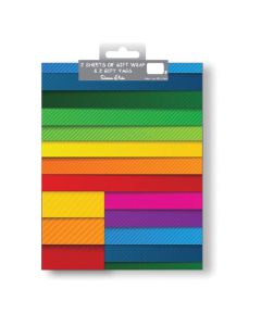 Folded 2 Sheet Wrap & Matching Tags Pk12 Simon Elvin