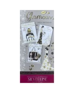 Birthday Assorted Box of Cards C50 144/12Pks Silverline
