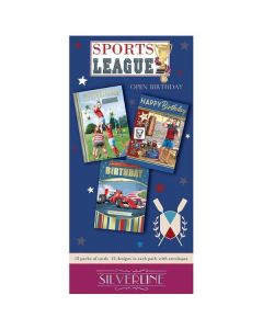 Birthday Assorted Box of Cards C50 144/12Pks Silverline