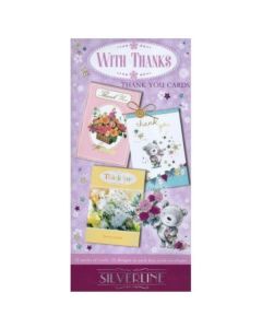 Thank You Assorted Box of Cards C50 144/12Pks Silverline