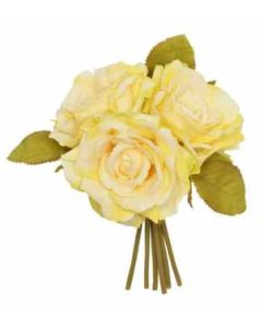 24cm Open Rose Yellow x3 Heads
